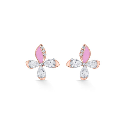 Blush Fly Gold Stud Diamond Earring for Women