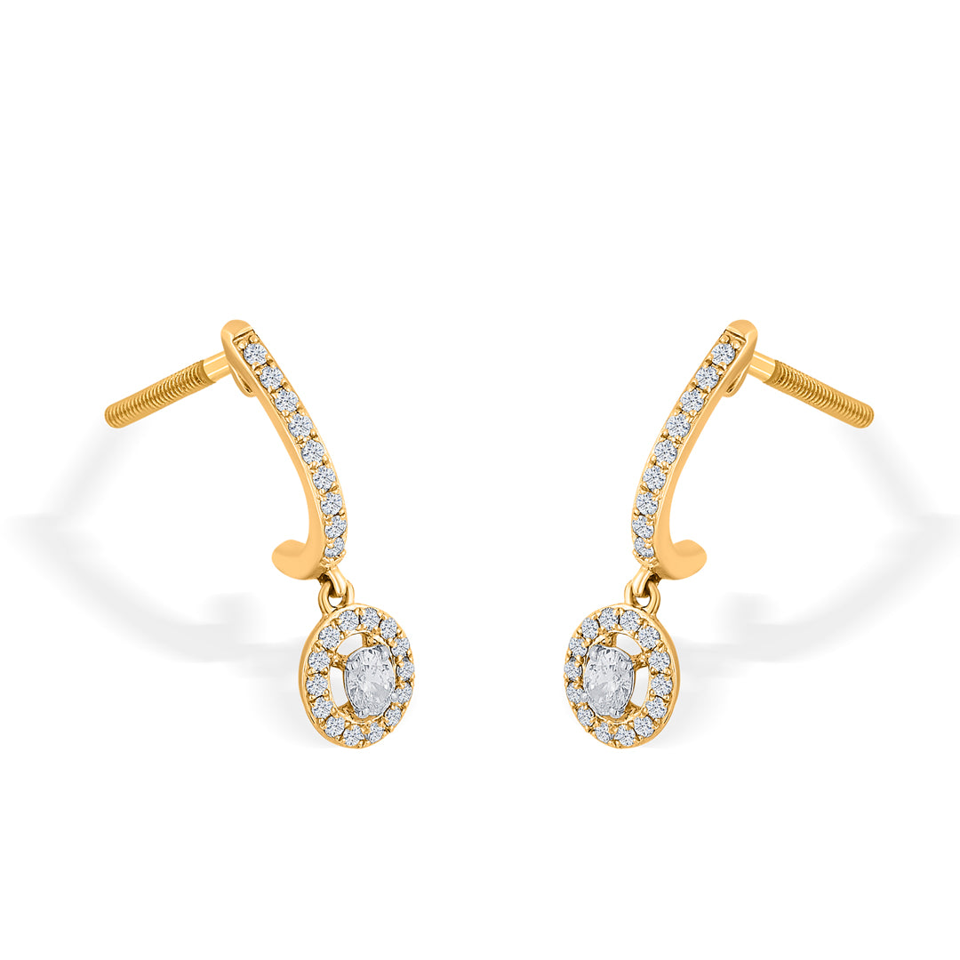 starlit loop yellow gold dangler earring for woman