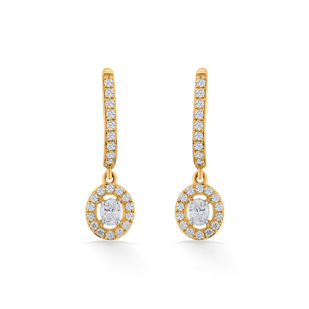 starlit loop yellow gold dangler earring for women