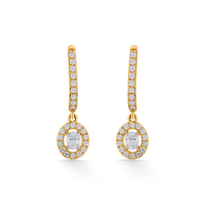 Starlit Loop Yellow Gold Dangler Earring for Women