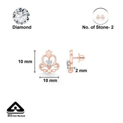 Royal Affection Gold & Diamond Stud Earring For Woman