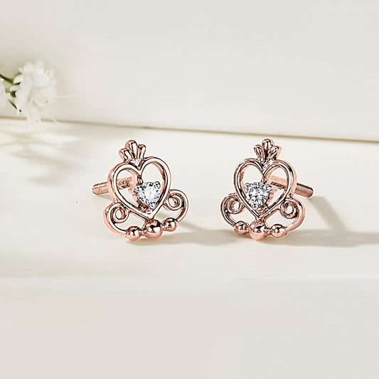 Royal Affection Gold & Diamond Stud Earring For Women