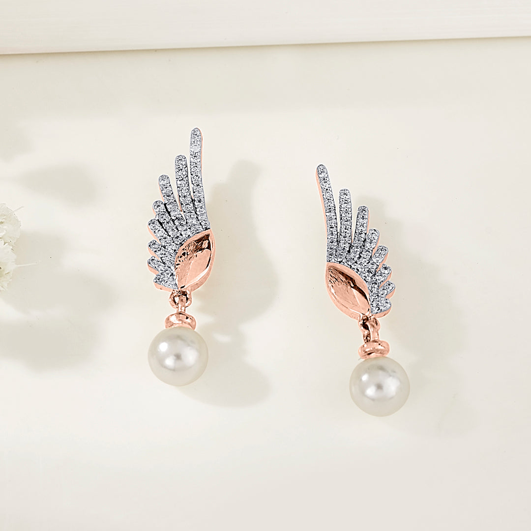 Diamond Pearl Gold & Diamond Drops & Dangler Earring For Women