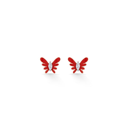 Cherry Flutter Gold & Diamond Stud Earring For Women