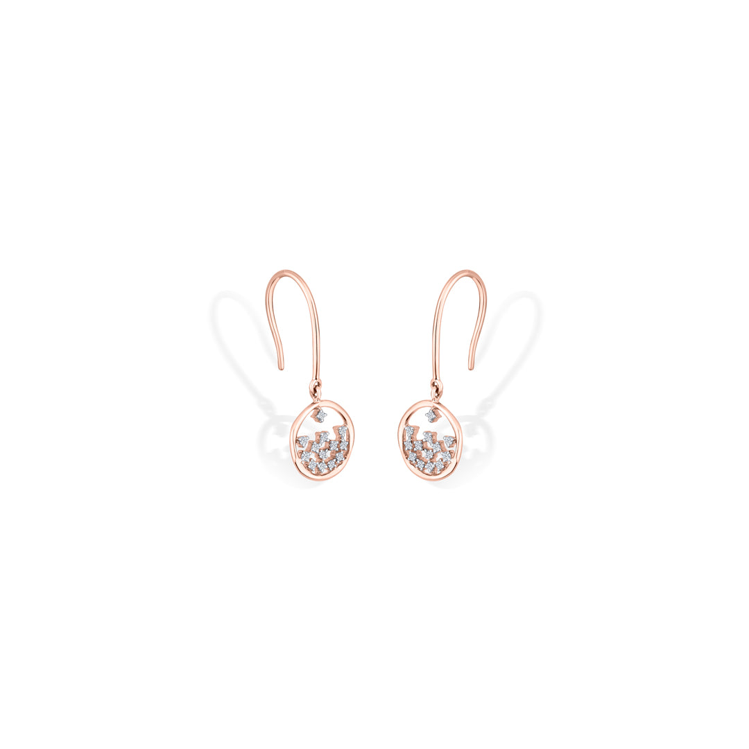 endless loops gold & diamond drops & dangler earring for women