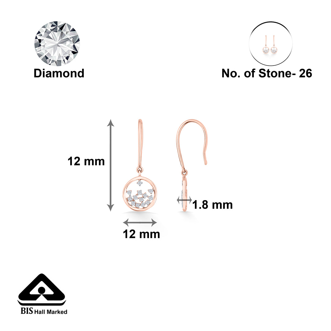 endless loops gold & diamond drops & dangler earring for women