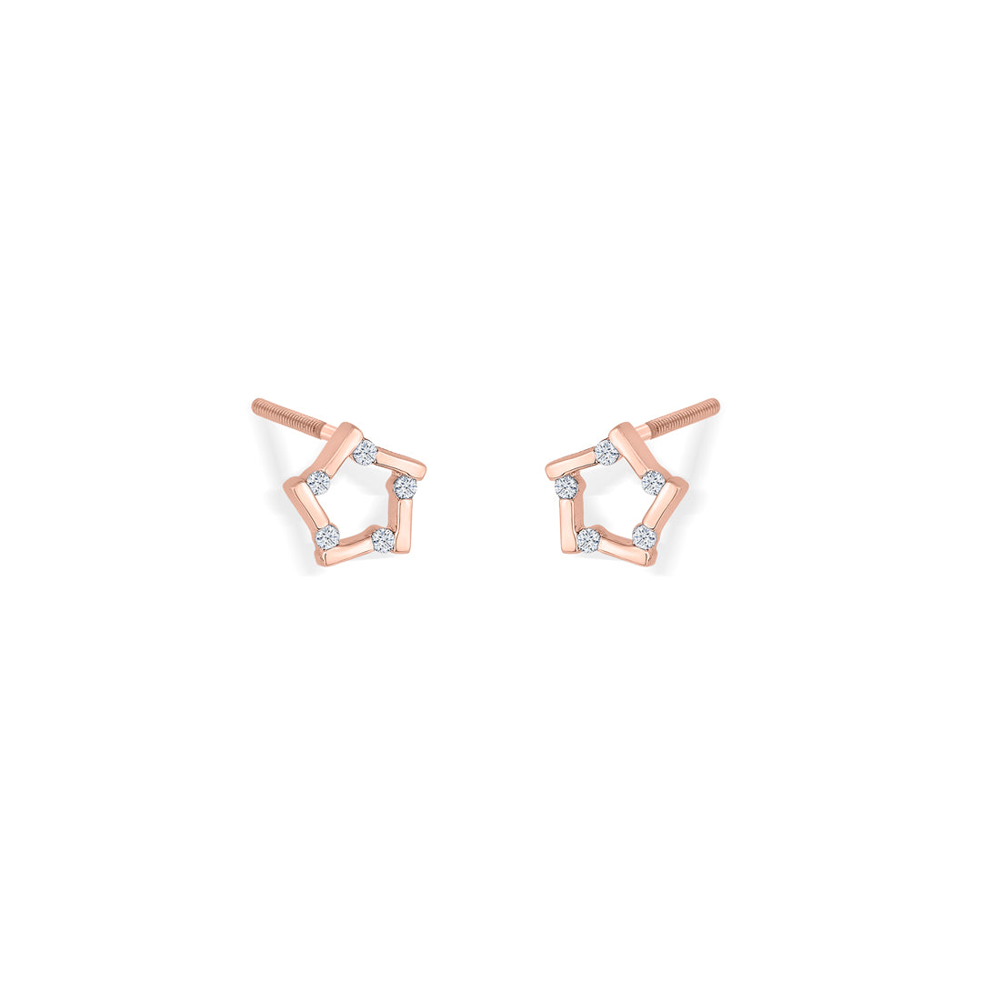 starlight spark gold & diamond stud earring for woman