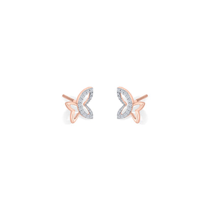 Dreamy Wings Gold & Diamond Stud Earring For Woman