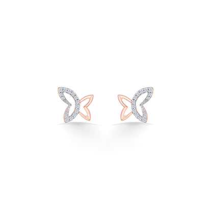Dreamy Wings Gold & Diamond Stud Earring For Women