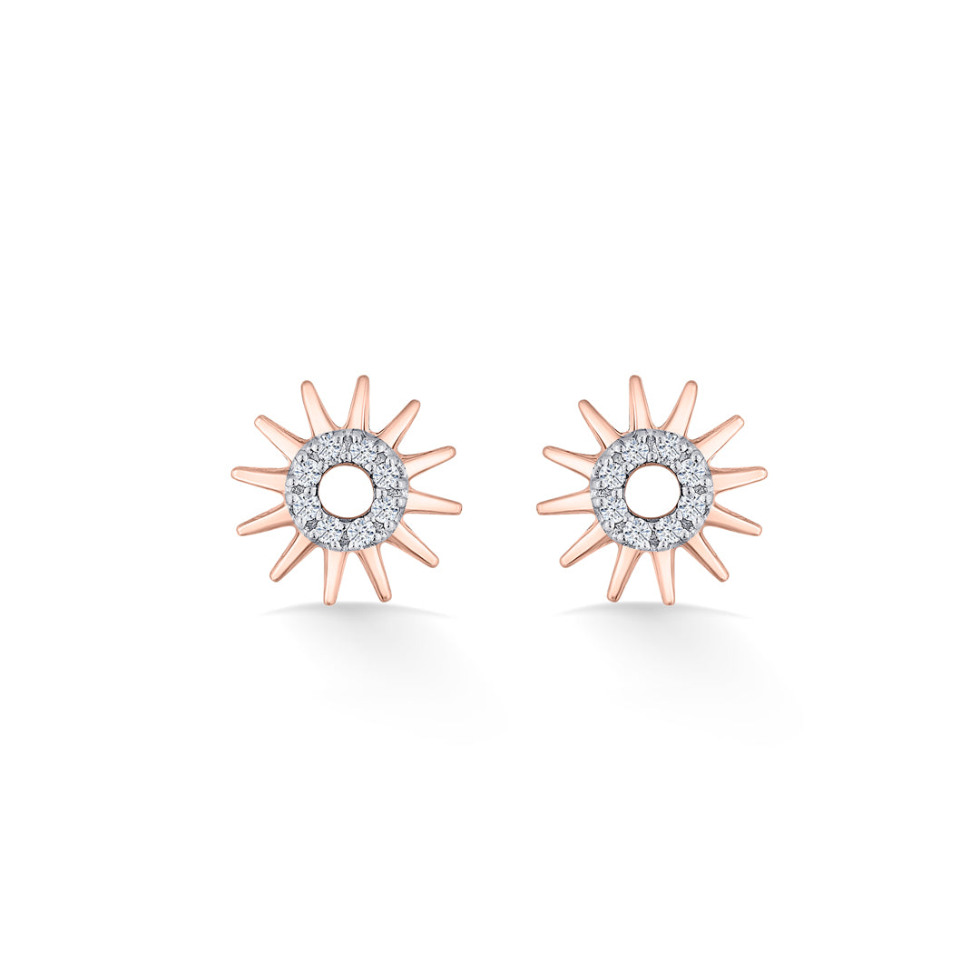 morning glow gold stud diamond earring for women