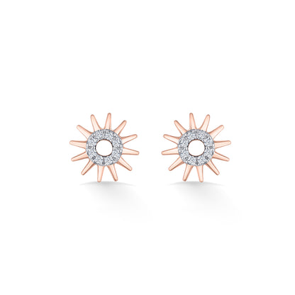 Morning Glow Gold Stud Diamond Earring for Women