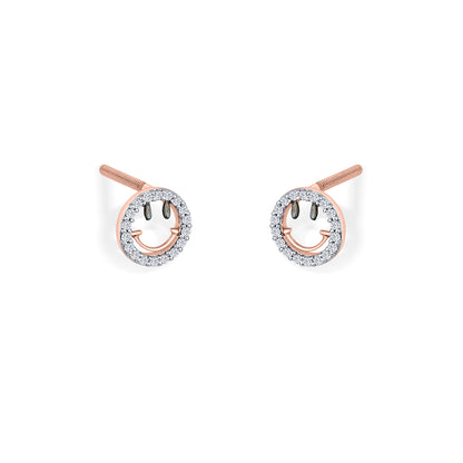 Jolly Shine Rose Gold Stud Diamond Earring For Woman