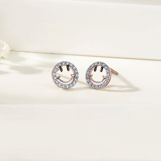 Jolly Shine Rose Gold Stud Diamond Earring For Woman