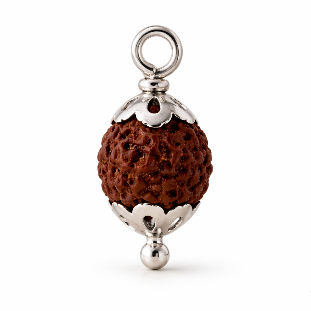 divine rudraksha silver pendant