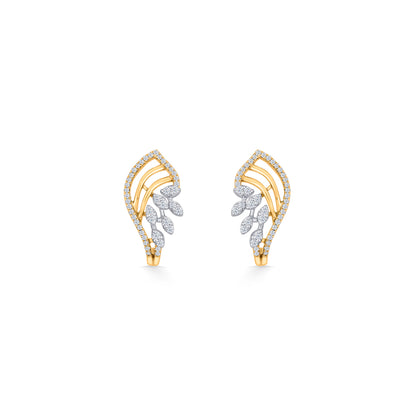Serene Shell Gold & Diamond Hoops & Huggies Earring For Women
