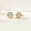 Celestial Flower Gold Stud Diamond Earring for Woman