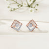 Gleaming Cube Gold & Diamond Stud Earring For Woman