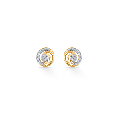 Orbiting Beauty Gold & Diamond Stud Earring For Women
