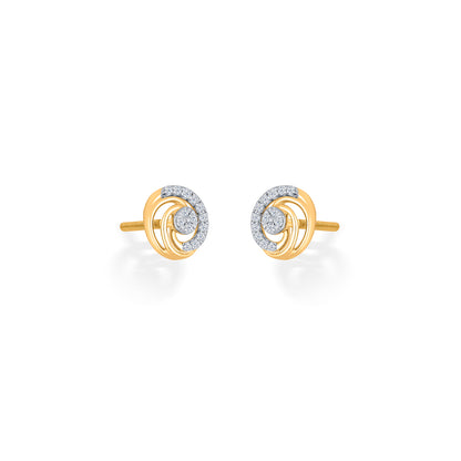 Orbiting Beauty Gold & Diamond Stud Earring For Woman