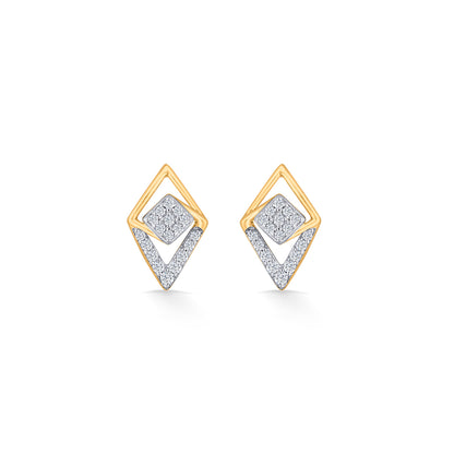 Sparkle Prism Gold Stud Diamond Earring for Women