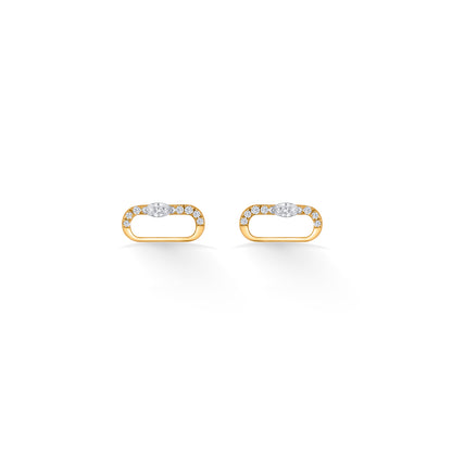Ovalith Spark Gold Stud Diamond Earring