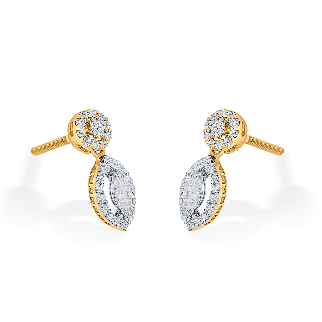 gold stud diamond earring for woman