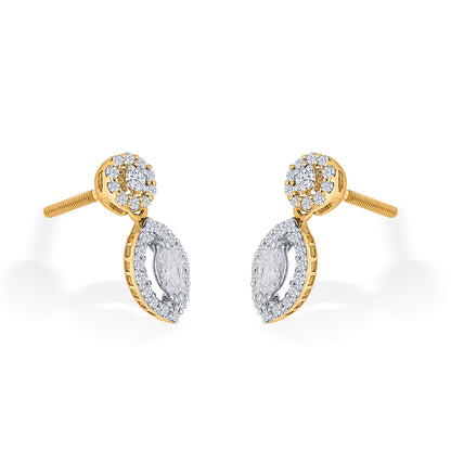 Gold Stud Diamond Earring for Woman