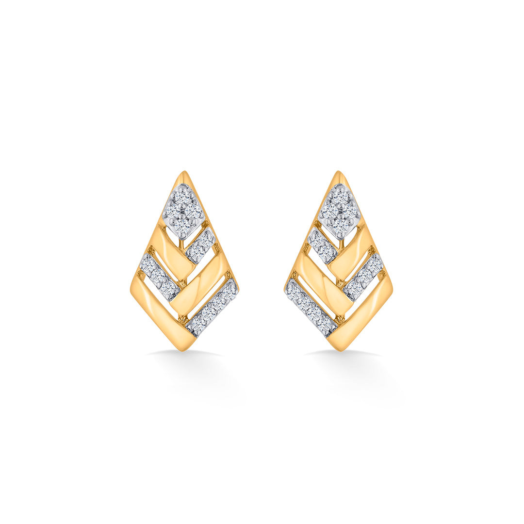 diamond crest gold stud diamond earring for women