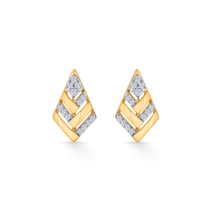Diamond Crest Gold Stud Diamond Earring for Women