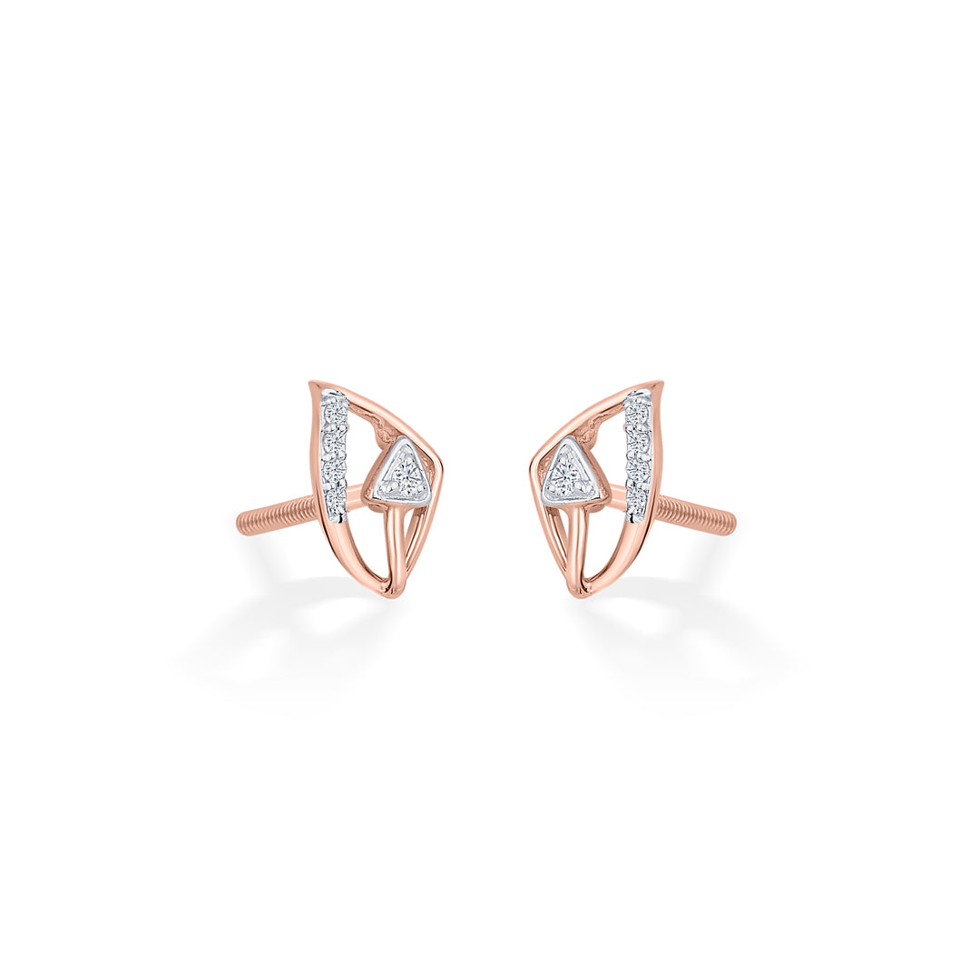 evara blink gold stud diamond earring