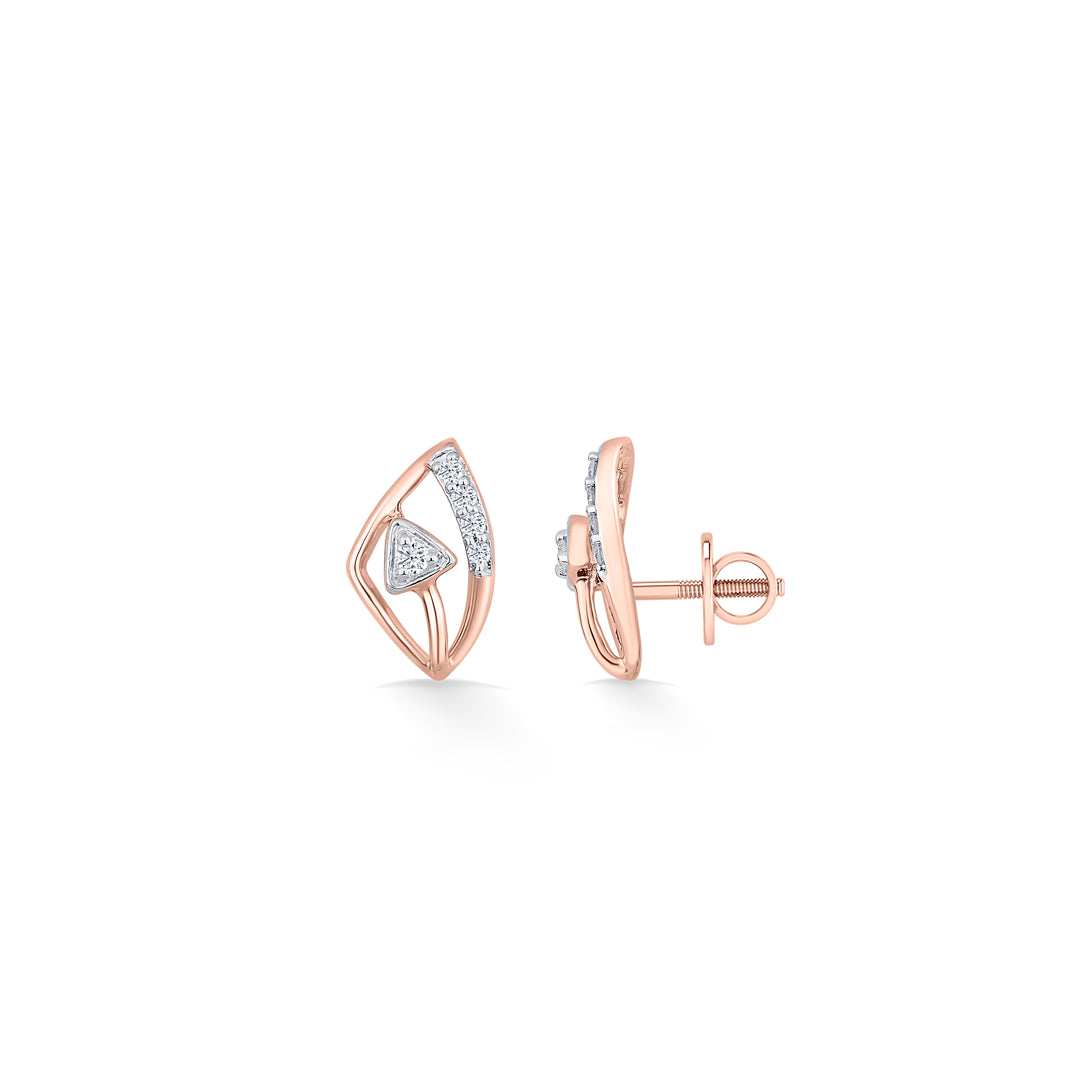 evara blink gold stud diamond earring