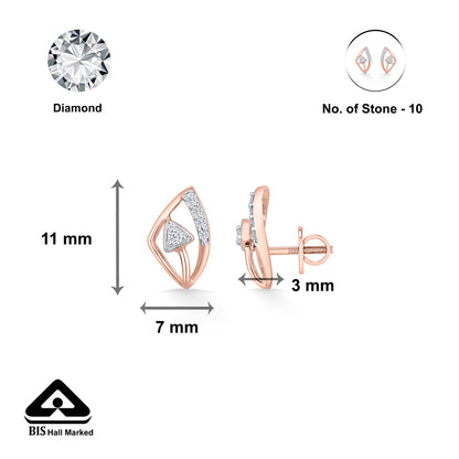 Evara Blink Gold Stud Diamond Earring