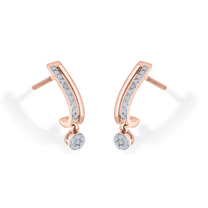 Dangleva Glow Gold Stud Diamond Earring