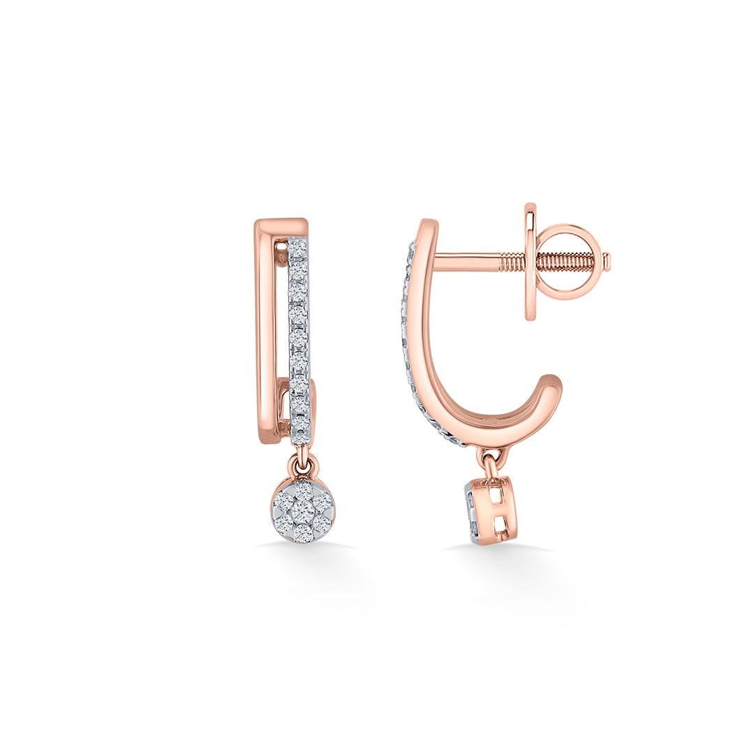 dangleva glow gold stud diamond earring