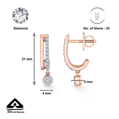 Dangleva Glow Gold Stud Diamond Earring