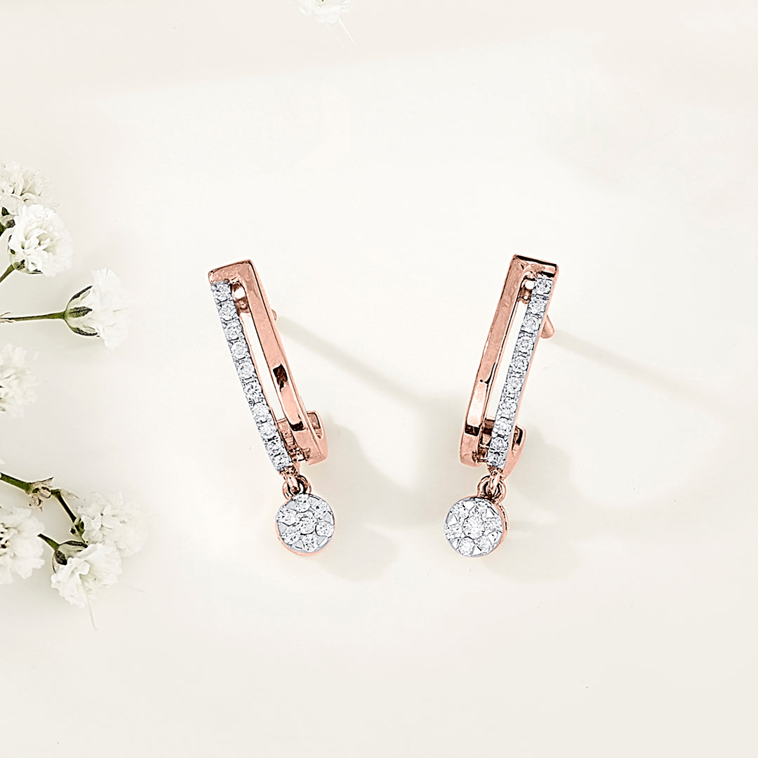 dangleva glow gold stud diamond earring