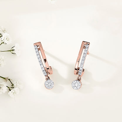 Dangleva Glow Gold Stud Diamond Earring