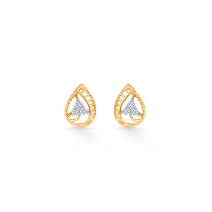 Teara Glow Gold Stud Diamond Earring