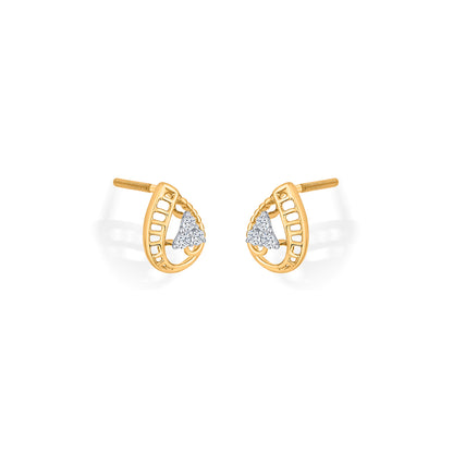 Teara Glow Gold Stud Diamond Earring