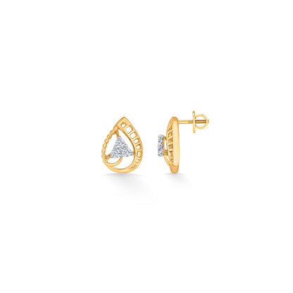Teara Glow Gold Stud Diamond Earring