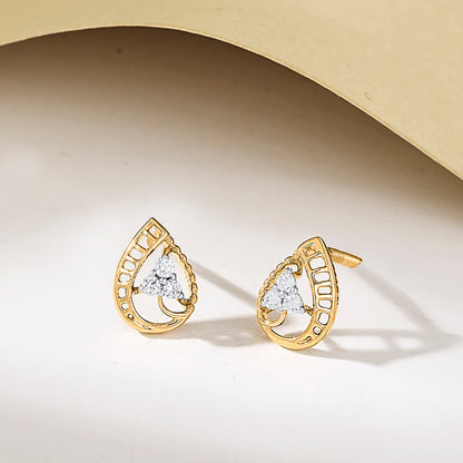 Teara Glow Gold Stud Diamond Earring