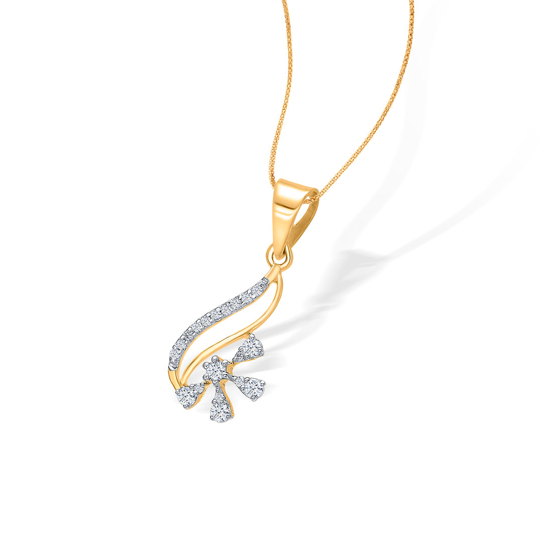 frozen bloom gold & diamond pendant set for women