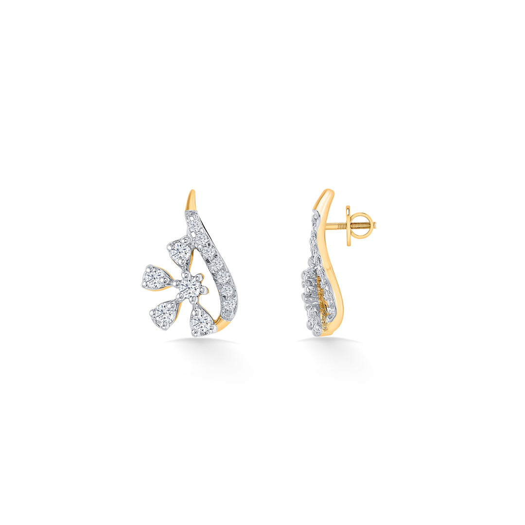 frozen bloom gold & diamond pendant set for women