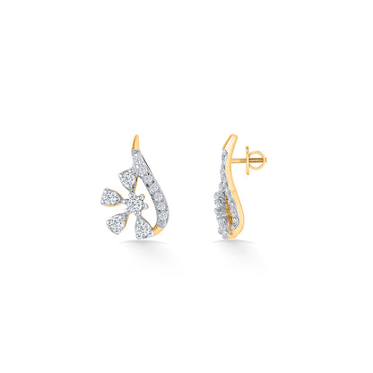 Frozen Bloom Gold & Diamond Pendant Set For Women