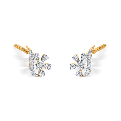 Frozen Bloom Gold & Diamond Pendant Set For Women