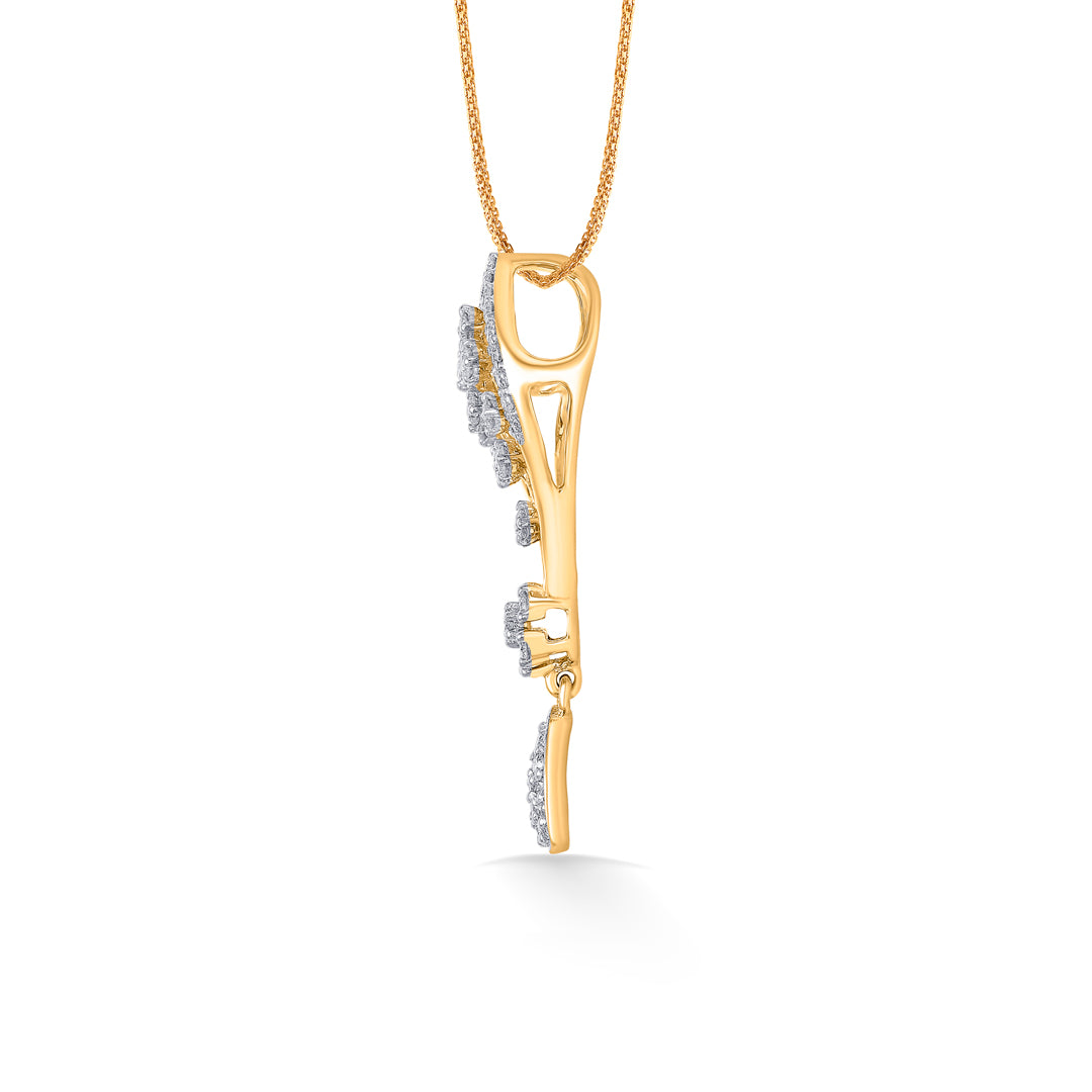 twilight surge gold & diamond pendant set for women