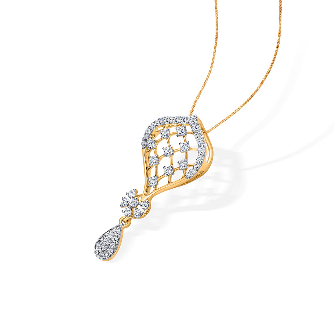 twilight surge gold & diamond pendant set for women