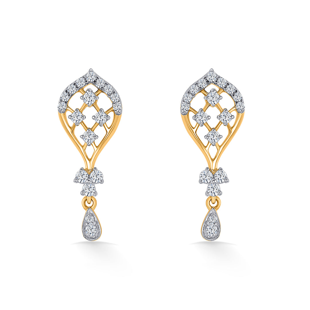 twilight surge gold & diamond pendant set for women