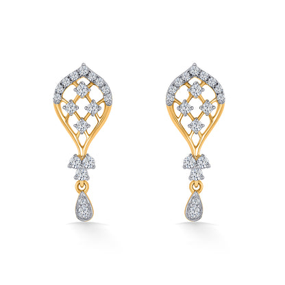 Twilight Surge Gold & Diamond Pendant Set For Women