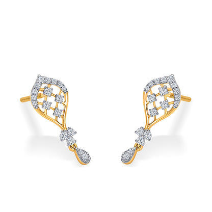 Twilight Surge Gold & Diamond Pendant Set For Women